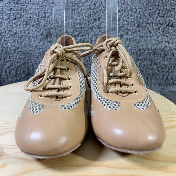 Very Fine Cuban Low Heel Dance Shoes Womens Size 8 Ballroom Dance Shoes - Picture 2 of 8